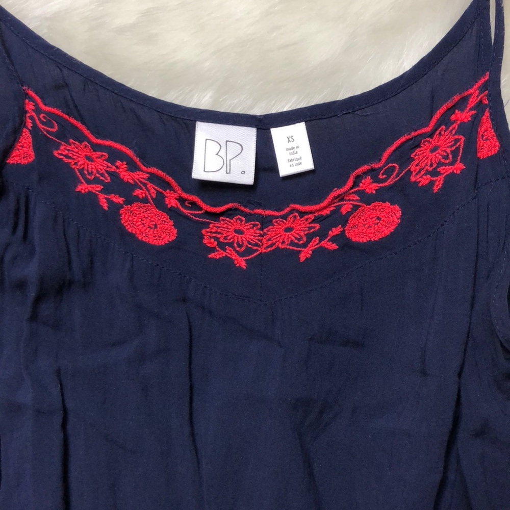 BP Navy Blue Red Embroidery Trim Mini Romp… - Picture 2 of 7